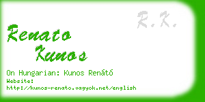 renato kunos business card