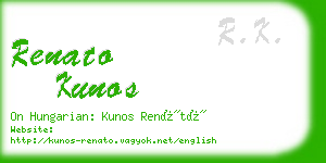 renato kunos business card